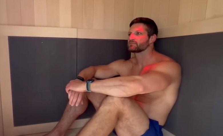 relaxing in a Sauna and Cold Plunge