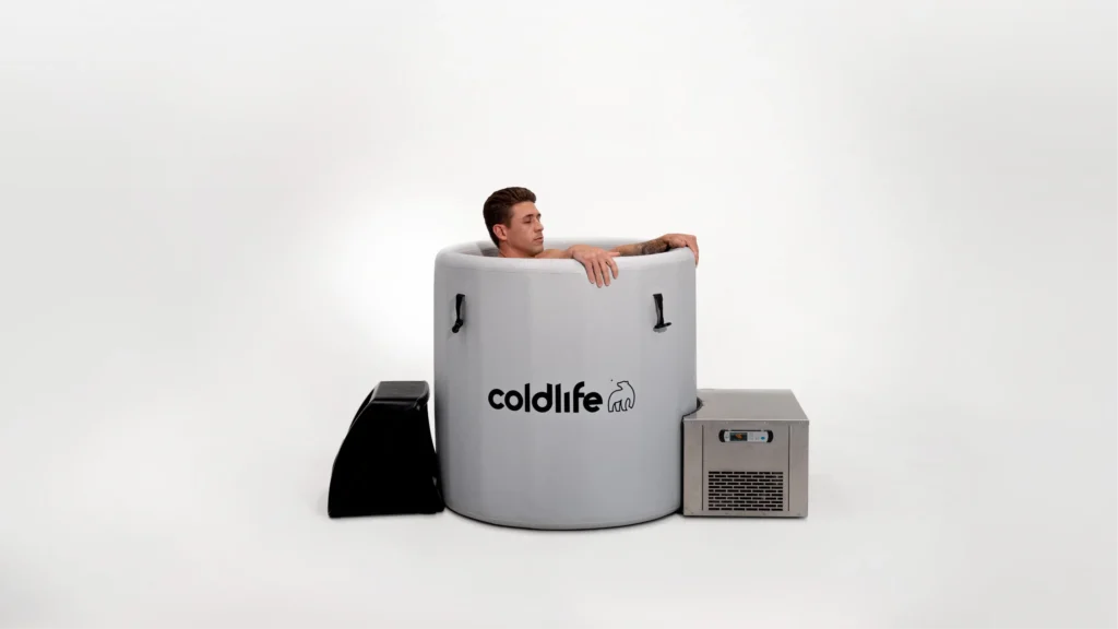 man in coldlife ultimate lite portable ice baths